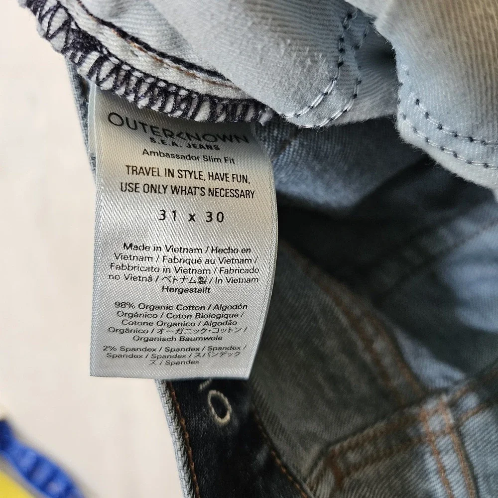 Outerknown SEA Jeans Mens‎ 31x30 (Fits 30x27) Blue Denim Outdoor Cotton